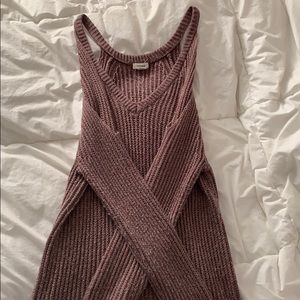 Open shoulder knit sweater
